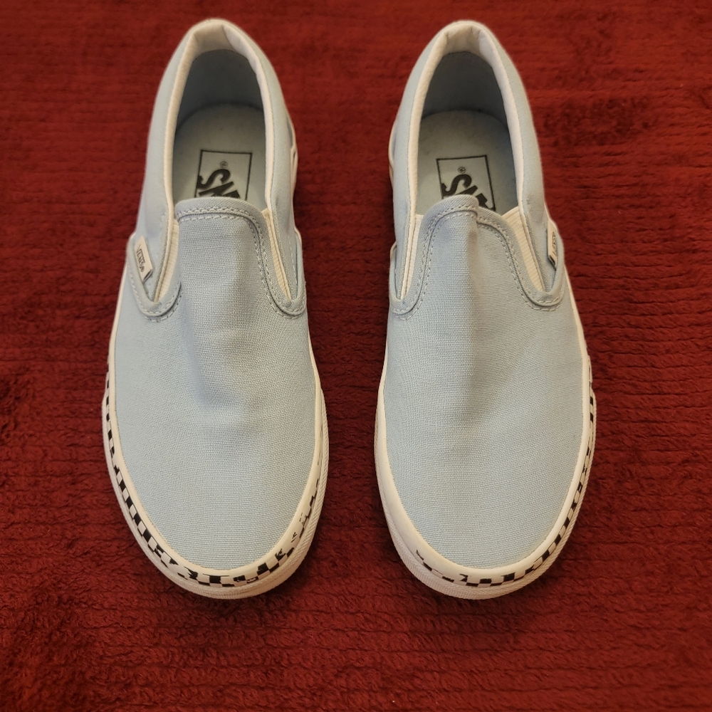Vans Light Blue Slip-On Sneakers